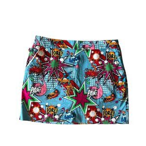 Royal and Awesome Womens Partoon Ladies Skort Athletic Golf Colorful Size 16